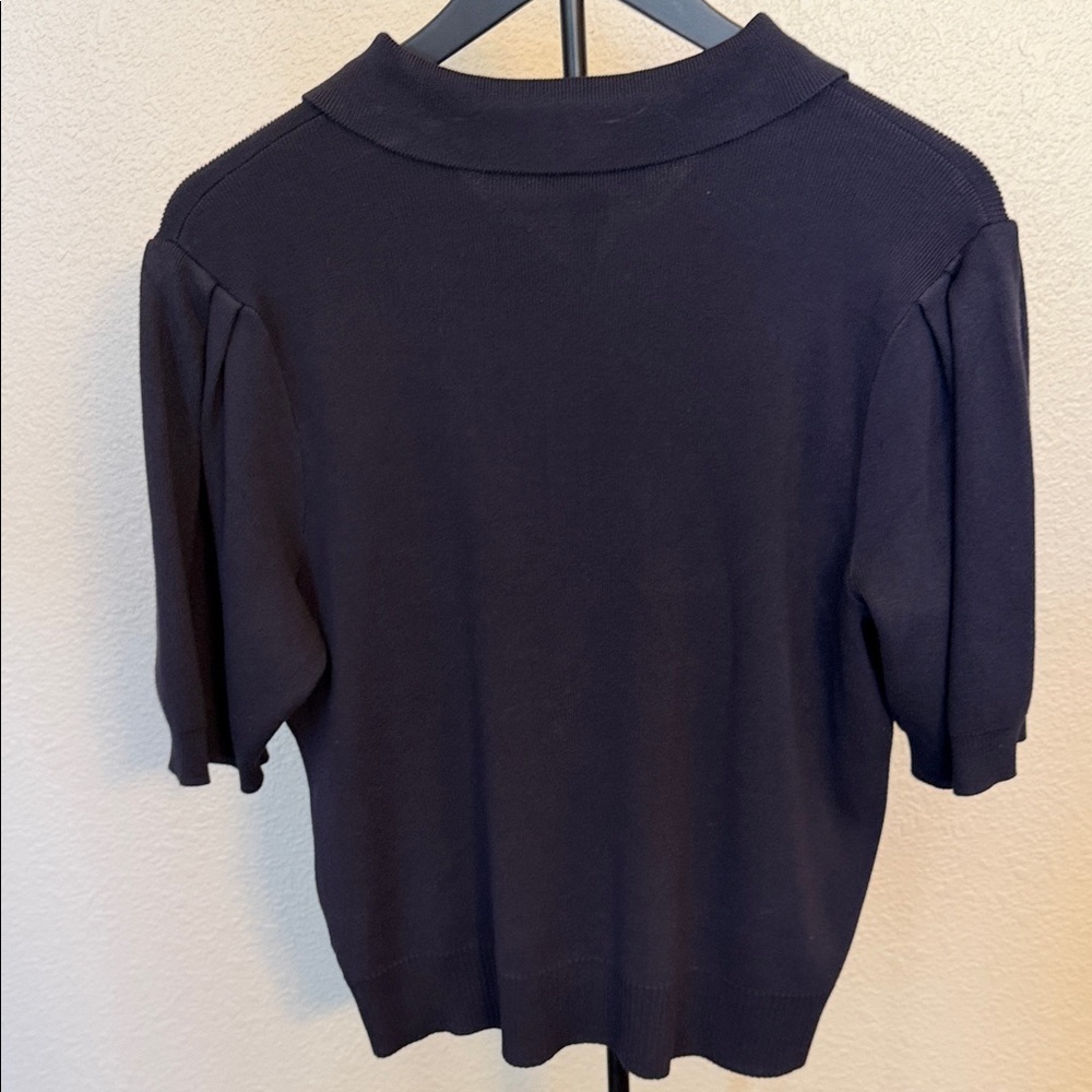 Free Assembly Navy Blue Button Down Polo Sweater - Picture 5 of 8